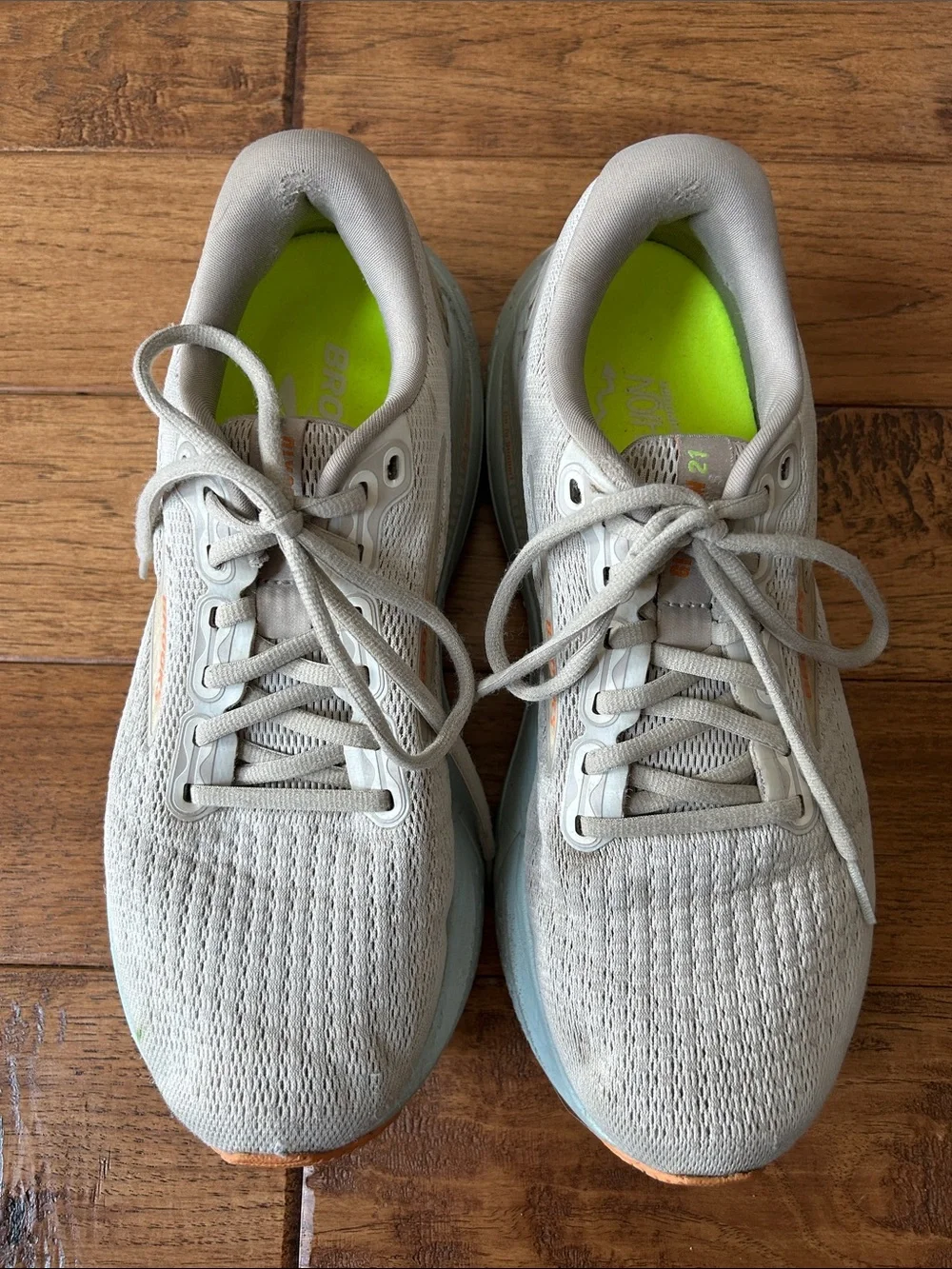 Brooks Glycerin 21 Road-Running Shoes Coconut Aqua Sunset Womens Size 10.5